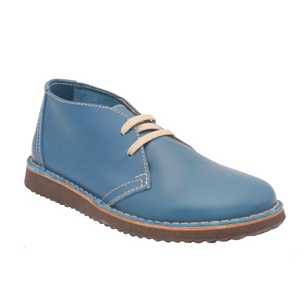 Oxygen's Classic Desert Boot Dresden Summer Leather Blue