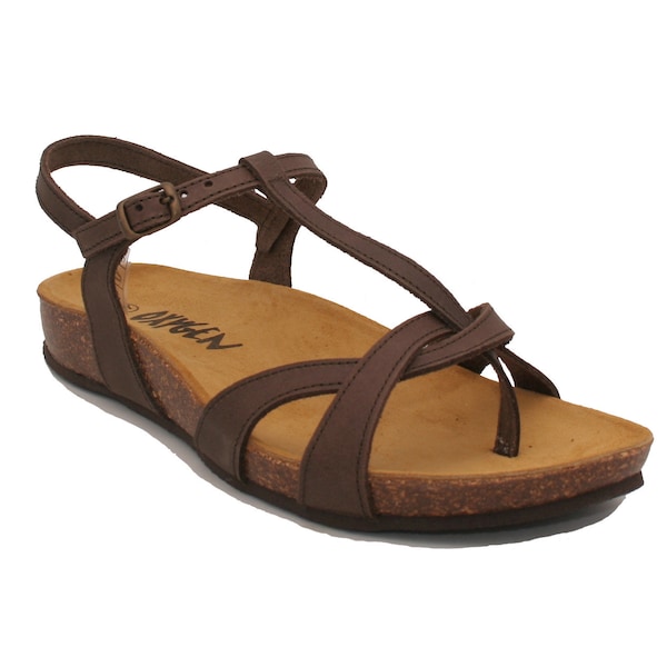 Oxygen Leather Footbed Sandal Aphrodite Brown