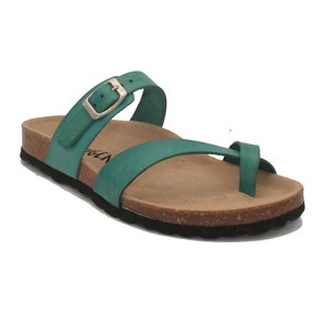 Oxygen Footbed Sandal Marseilles Leather Turquoise