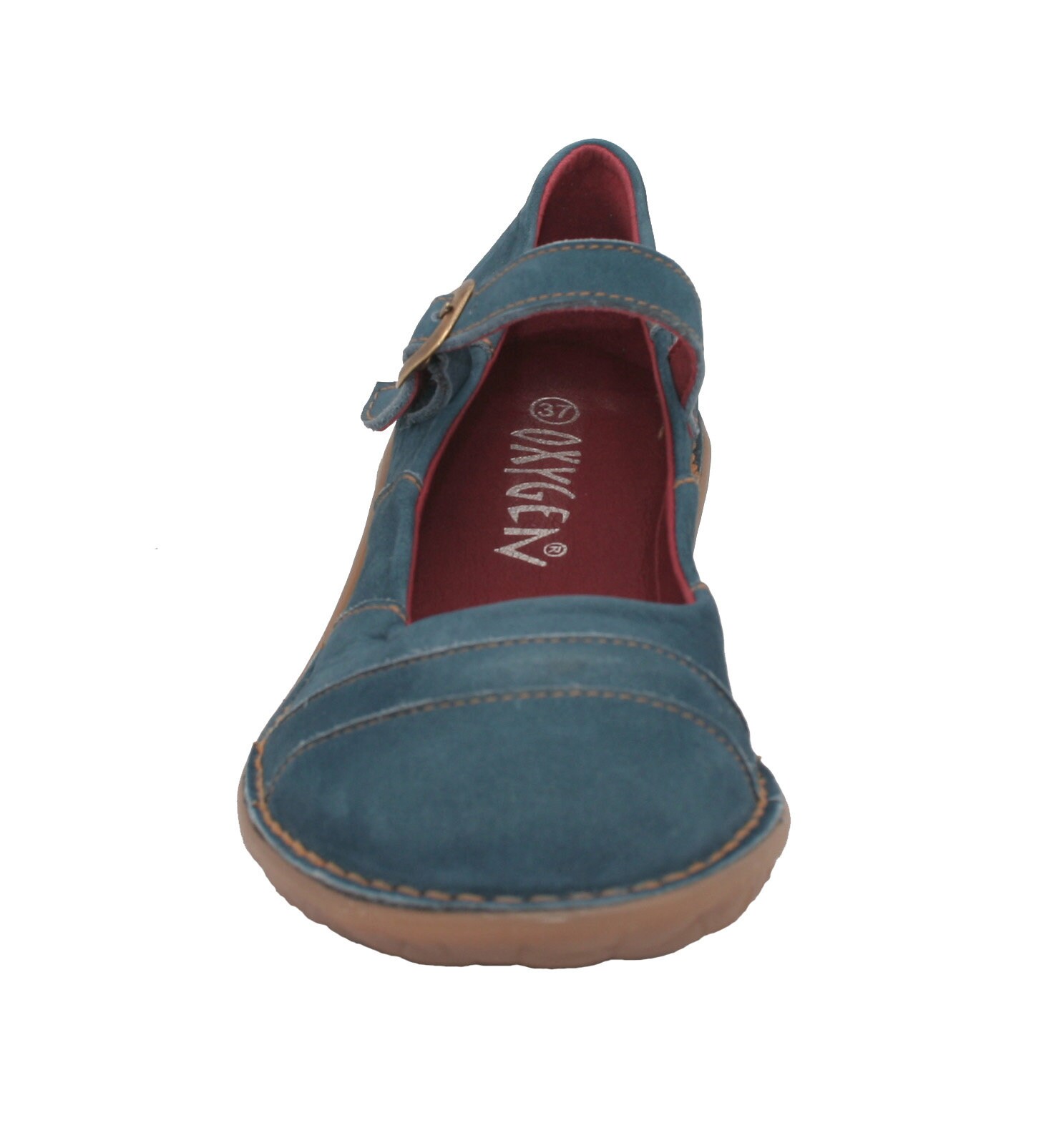 Oxygen Leather Mary Jane Wedge Shoe Rome Blue Etsy UK