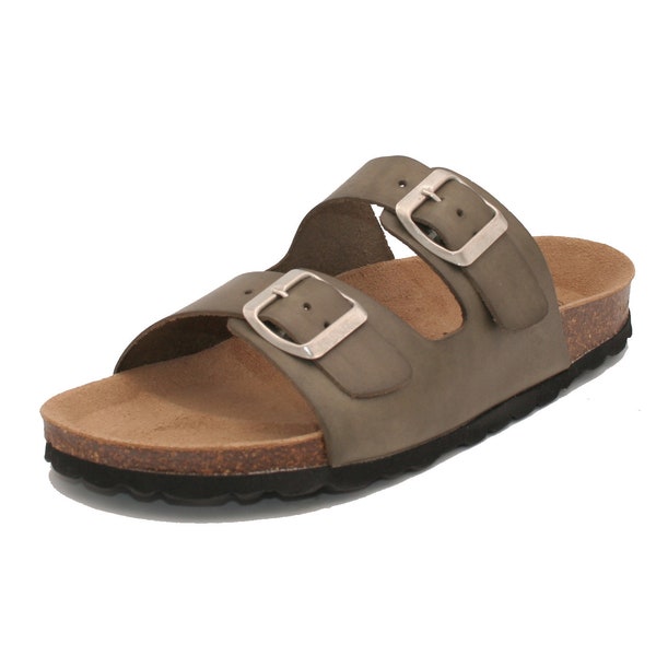 Oxygen Footbed Sandal Paris Leather Khaki