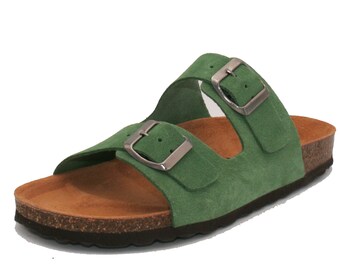 Oxygen Footbed Sandal Paris Suede Green