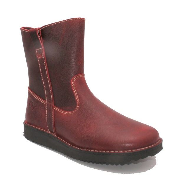 Oxygen Stitch Down Ankle Boot Kiel Red