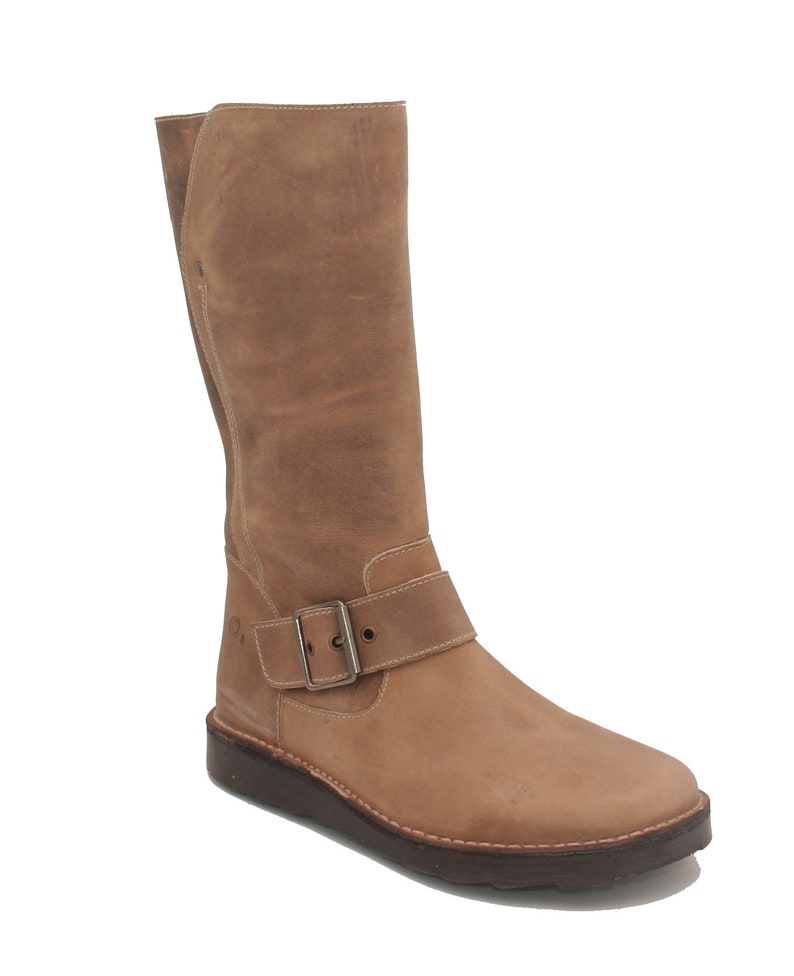 Oxygen Stitch Down Mid Calf Zip Up Boot Rhone Light Brown image 1