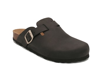 Oxygen Leather Footbed Clog Brighton in Black