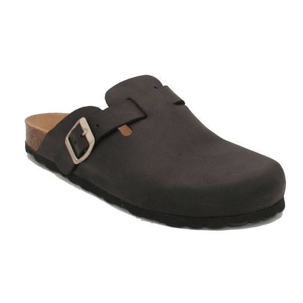 Oxygen Leather Footbed Clog Brighton in Black