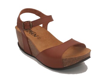 Oxygen Wedge Footbed Sandal Malaga Tan