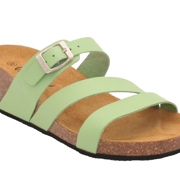 Oxygen Wedge Leather Footbed Sandal Alicante Lime