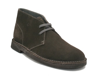 Oxygen Men's Stitch Down Suede Leather Desert Boot Berlin Charcoal Grey