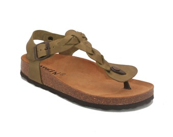 Oxygen Toe Post Footbed Sandal Hera Green