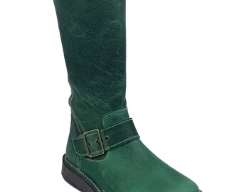 Oxygen Stitch Down Mid Calf Zip Up Boot Rhone Forest Green