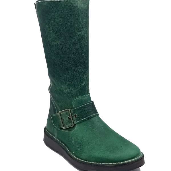 Oxygen Stitch Down Mid Calf Zip Up Boot Rhone Forest Green