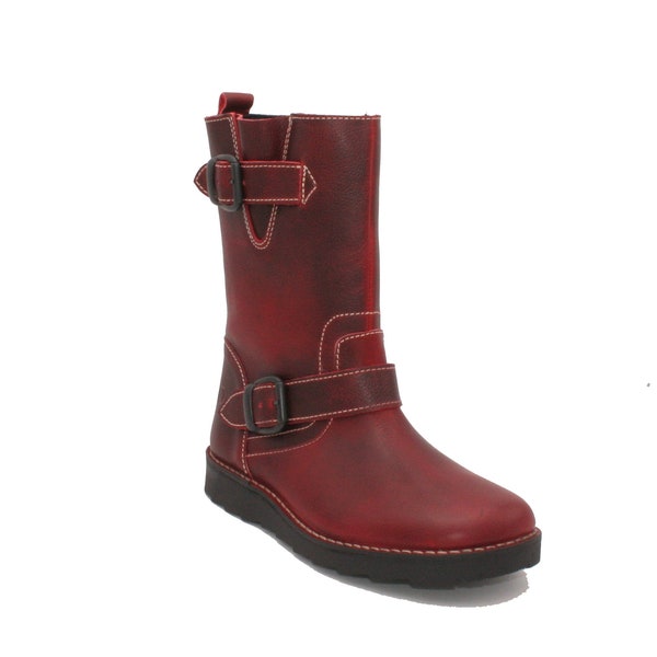 Oxygen Stitch Down Zip Up Boot Piova Red