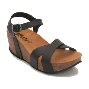 Oxygen Wedge Footbed Sandal Bilbao Black