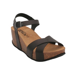 Oxygen Wedge Footbed Sandal Bilbao Black