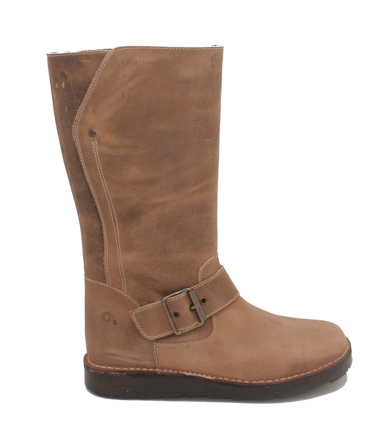 Oxygen Stitch Down Mid Calf Zip Up Boot Rhone Light Brown image 3