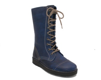 Oxygen Stitch Down Zip Up Boot Taff Cobalt Blue