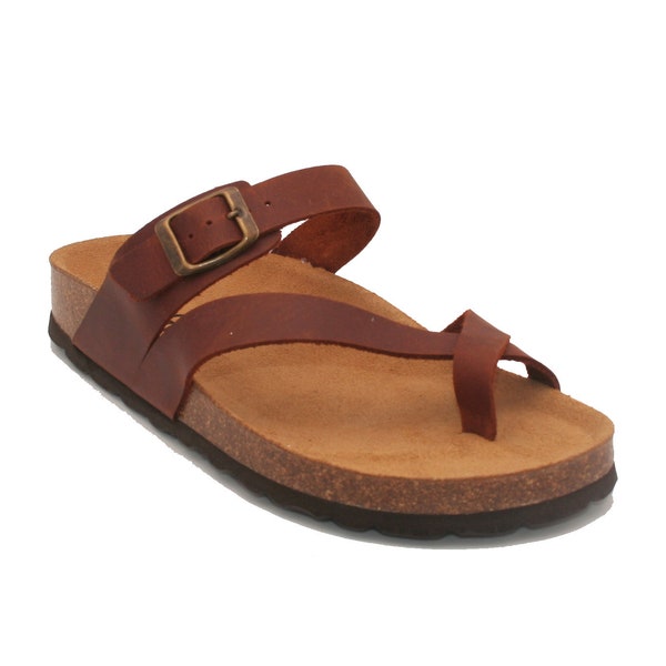 Oxygen Leather Footbed Sandal Marseilles Tan