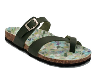 Oxygen Vegan Footbed Sandal Circe Green