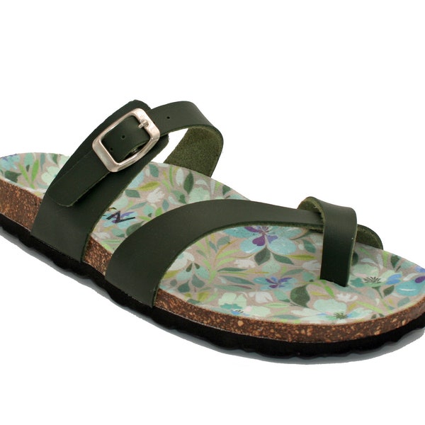 Oxygen Vegan Footbed Sandal Circe Green