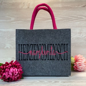 Personalized felt bag in sizes S/meter in different colors