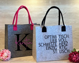 Personalisierte Filztasche Größe L