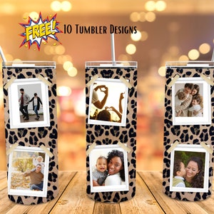 Leopard Photo Tumbler, Sublimation Photo Tumbler 20 Oz, Photo Tumbler Template