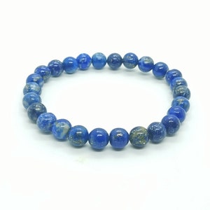 Natural Lapis Lazuli Gemstone Bracelet- Crystal Healing for Wisdom, Truth and Inner Strength- Adjustable Bracelet  for Women & Men