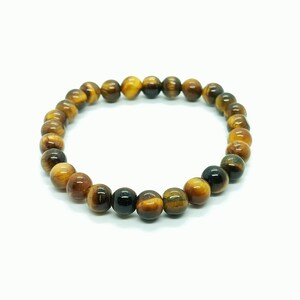 Natural Tiger&#39;s Eye Crystal Bracelet- Crystal Healing Bracelet for Confidence, Protection and Courage Bracelet For Men & Women