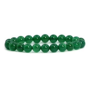 Green Agate Gemstone Bracelet 4mm/6mm/8mm/10mm Beads bracelet crystal healing energy stone bracelet for Women & Men Adjustable Size