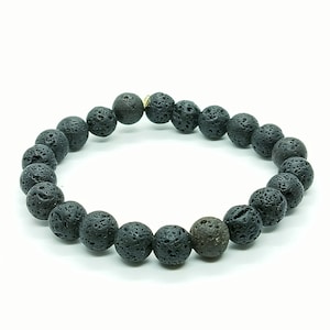Lava Stone Crystal Bracelet-7 inches bracelet(customize size also available), Natural lava 6mm,8mm,10mm beads, Everyday unisex Bracelet.
