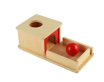 Montessori Object Permanence Box Wooden Toy Tray and Ball Drop
