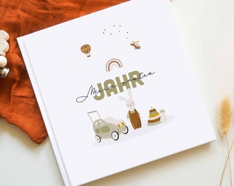 Babybuch „Mein erstes Jahr“ | Fotoalbum Baby | Babyalbum zum Ausfüllen | Geschenk zur Geburt | Babyalbum 1. Jahr | unisex | Mädchen | Junge