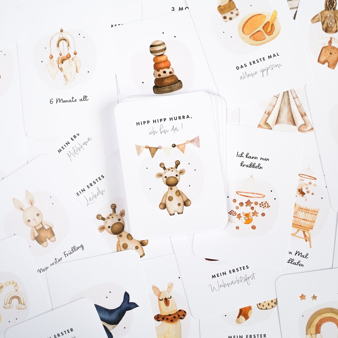 PEOVLVN Holz Meilensteinkarten Baby - Monatskarten 1-12 Für Babyfotos