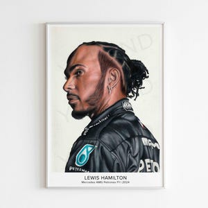 Lewis Hamilton Mercedes-AMG Petronas F1 2024 Portrait Print