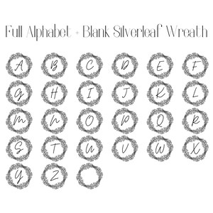 Silberblatt Buchstaben - Monogramm Silberblatt - Beliebtes SVG - Cricut - Cricut SVG - Alphabet - Kranz - Monogramm Alphabet