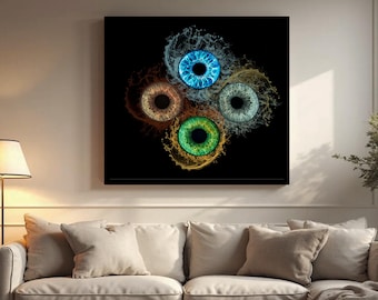 Custom Four Iris Digital Art | Personalized Eye Design | Unique Gift for Families & Couples | Digital Download