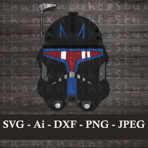 Shadow Captain Rex Helmet Vinyl Decal - Car, Laptop, Cell Phone, Water Bottle, Journal, T-shirts, Stickers - SVG