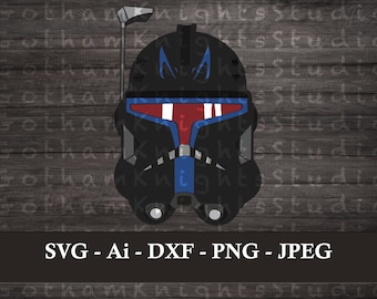 Shadow Captain Rex Helmet Vinyl Decal - Car, Laptop, Cell Phone, Water Bottle, Journal, T-shirts, Stickers - SVG