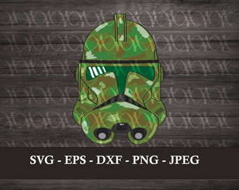 Camo Clone Trooper Digital Vinyl Decal for Car, Laptop, Cell Phone, Water Bottle, Journal, T-shirts, Stickers SVG