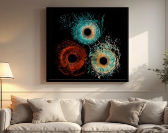 Custom Three Iris Digital Art | Personalized Eye Design | Unique Gift for Families and Couples | Digital Download.