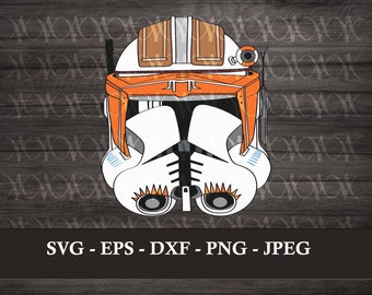 Commander Cody Helmet Clone Digital Vinyl Decal for Car, Laptop, Cell Phone, Water Bottle, Journal, T-shirts, Stickers SVG