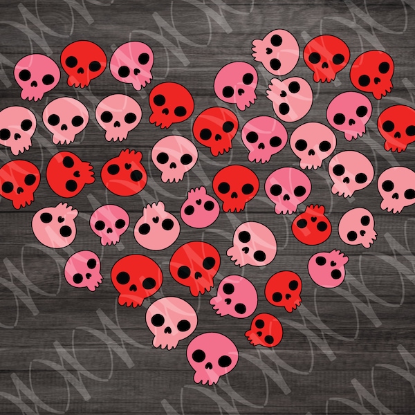 Enchanting Love: Valentine's Hearth of Skulls Digital Downloads for Romantic Creations