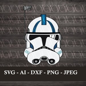 Echo Helmet Svg | Star Wars Clone Trooper Cricut File | Png Dxf Ai Digital Download