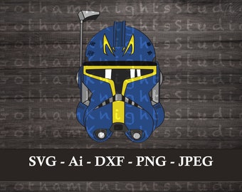 Ukraine Captain Rex Helmet Vinyl Decal - Car, Laptop, Cell Phone, Water Bottle, Journal, T-shirts, Stickers - SVG