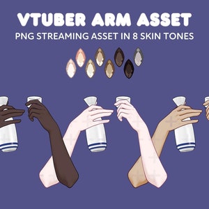 Vtuber Sake Bottle and Cup Hands | PNG Arm Asset for Live2D Vtuber Livetreamers in 8 Skin Tones