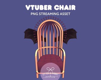Vtuber Devil Chair Asset | Straszna nakładka na strumień (plik PNG do pobrania cyfrowego)