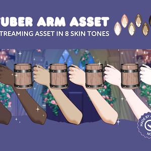 Bras de chope de bière Vtuber | 8 tons de peau (téléchargement numérique PNG)