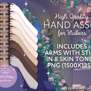 Vtuber Beer Stein Arm Asset | 8 Skin Tones (Digital Download PNG) image 2