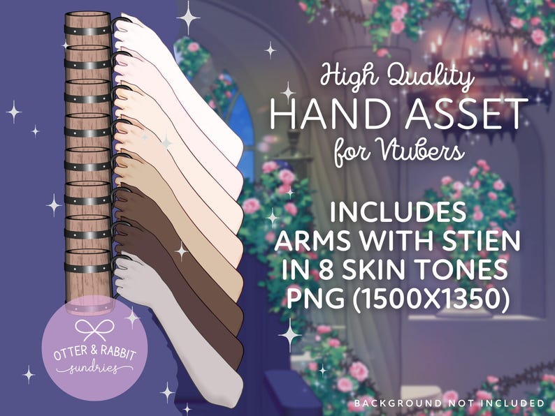 Vtuber Beer Stein Arm Asset | 8 Skin Tones (Digital Download PNG) image 2